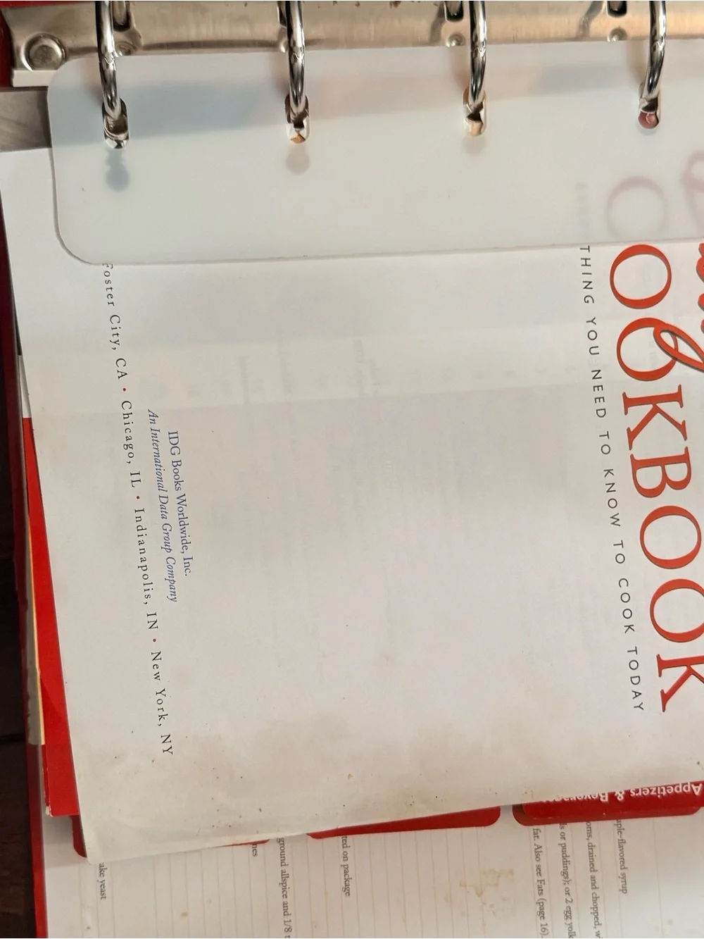 Betty Crocker Red Cookbook with White and Yellow Accents